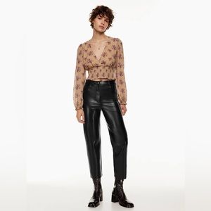 WILFRED Melina Pant Cropped Black Faux Leather